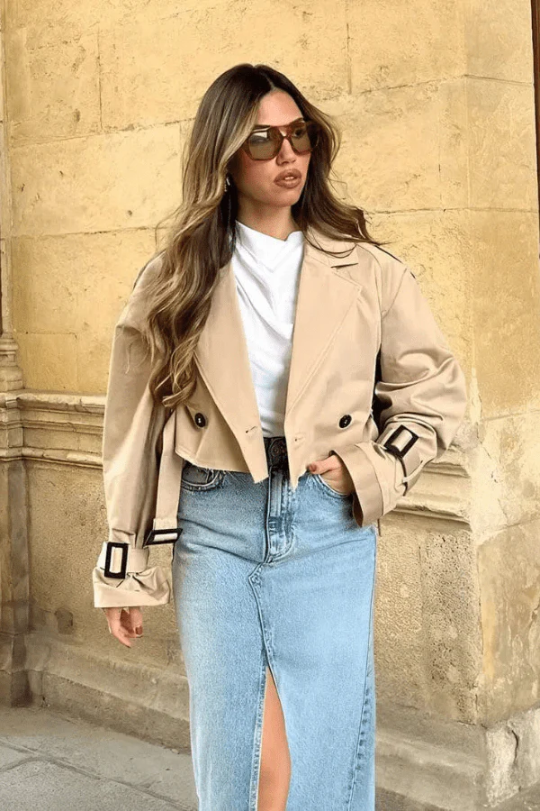 Eve Cropped Trench - Image 4