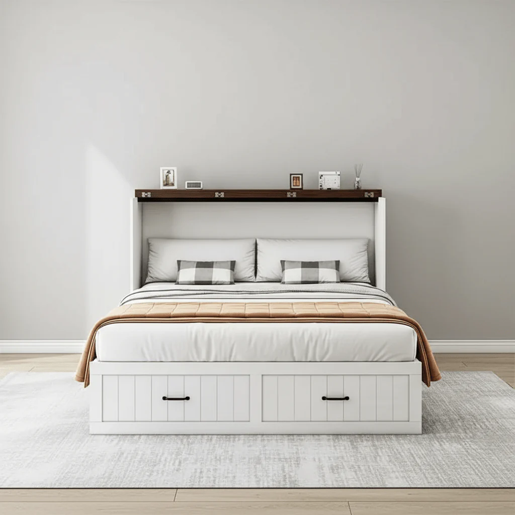Haven Hideaway | Queen Size Storage Cabinet Murphy Bed with Charging Station - Image 6
