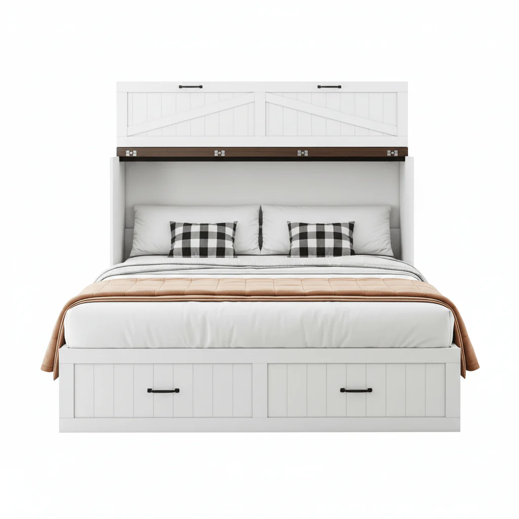 Haven Hideaway | Queen Size Storage Cabinet Murphy Bed with Charging Station - Image 7