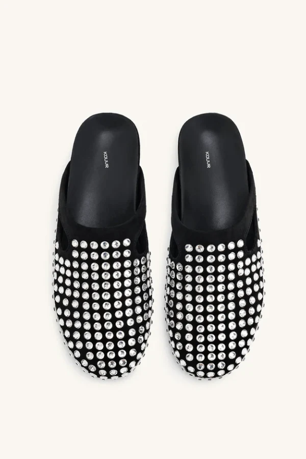 Hera Crystal Flat Mule Shoes - Image 3
