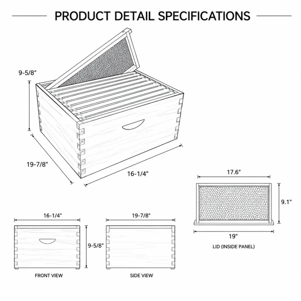 Apiarist Heritage Hive | Wax-Dipped Cedar 10-Frame Deep Brood Box - Image 7