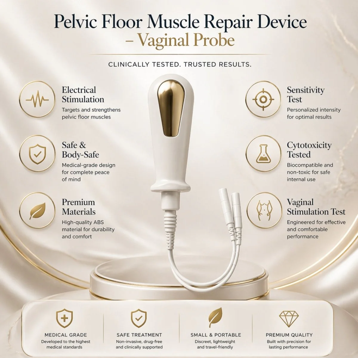 Pelvic Floor Muscle Repair Device & Vaginal Probe for Bladder Control & Tightening. Clinical-Tested Medical-Grade Kegel Trainer with Multi-Modes - Image 6